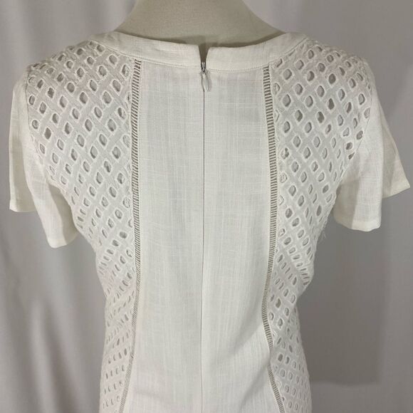 Skies Are Blue White Linen Eyelet Dress - Picture 6 of 9